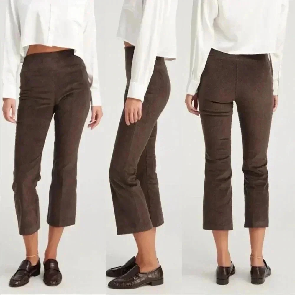 SPRWMN brown corduroy Crop flare